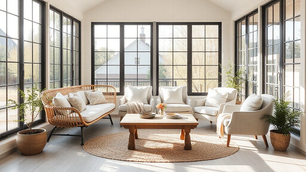 comfortable inviting sunroom seating