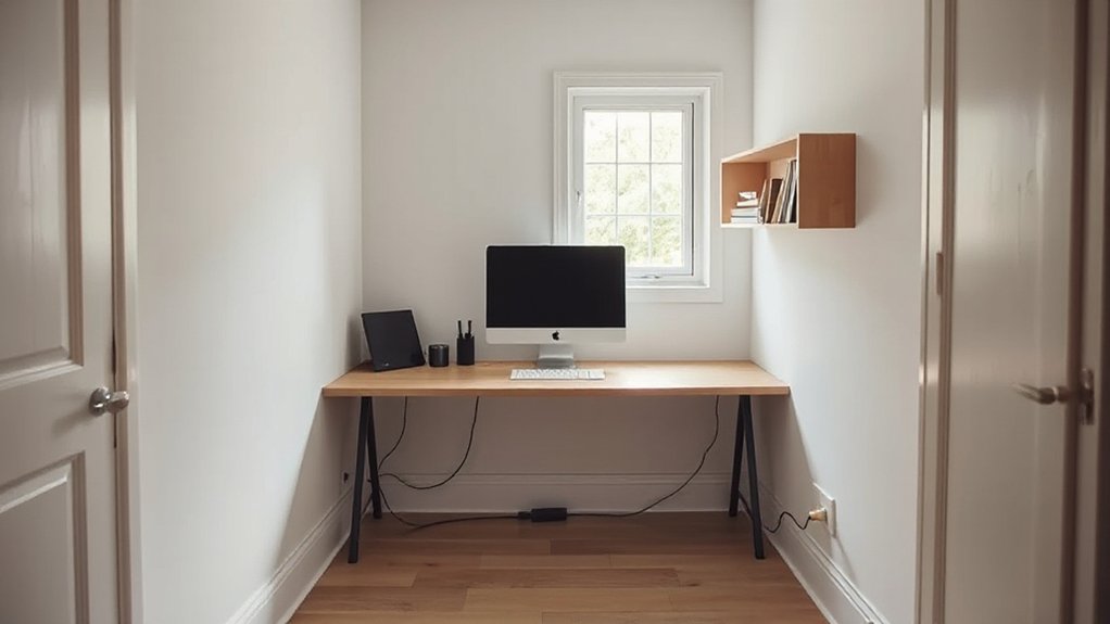 concealed cables organized workspace