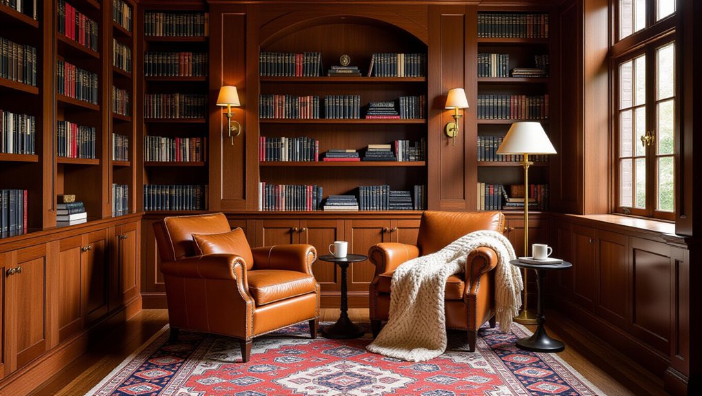 cozy inviting library interiors