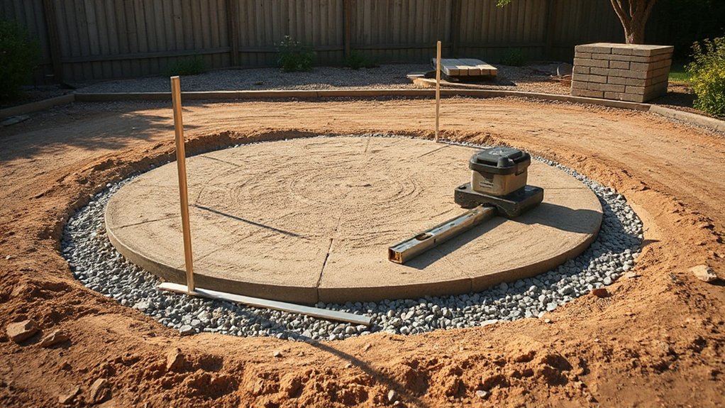 excavate level compact screed