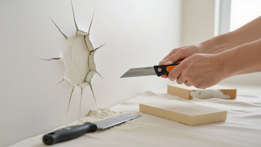 fixing impact damaged drywall