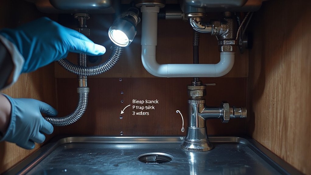 identify sink leak source