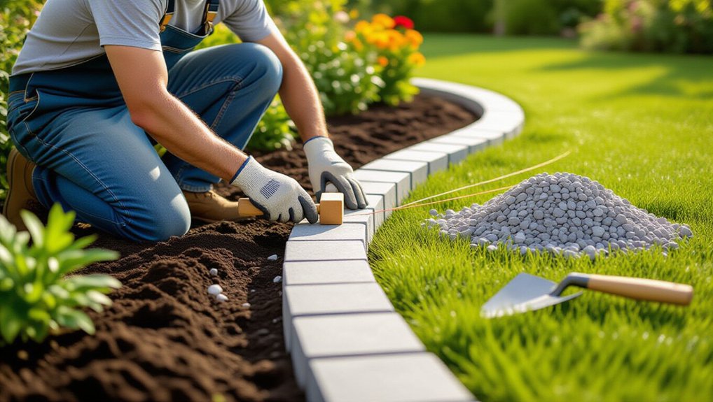 installing garden edging stones
