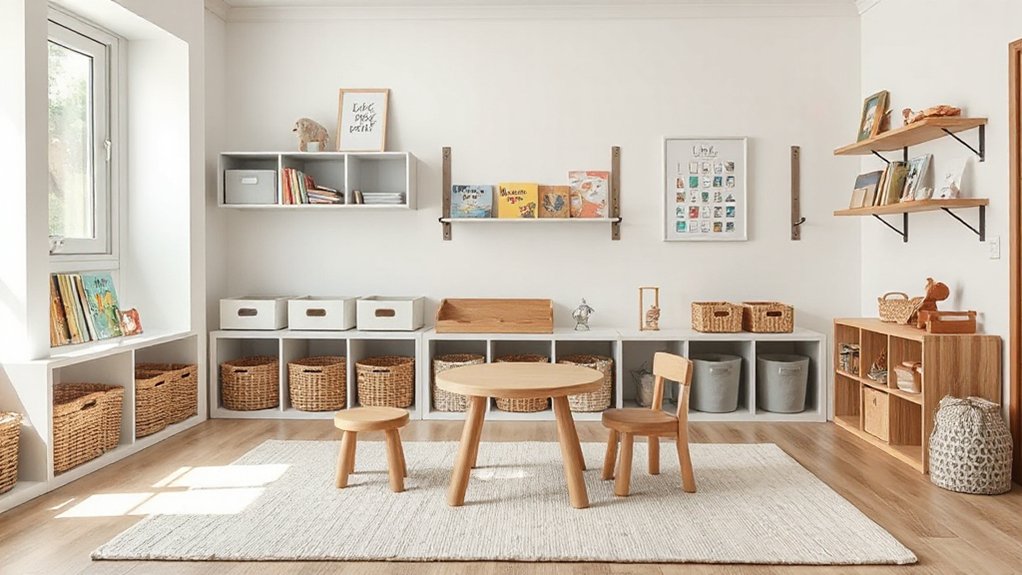kid friendly organized storage zones