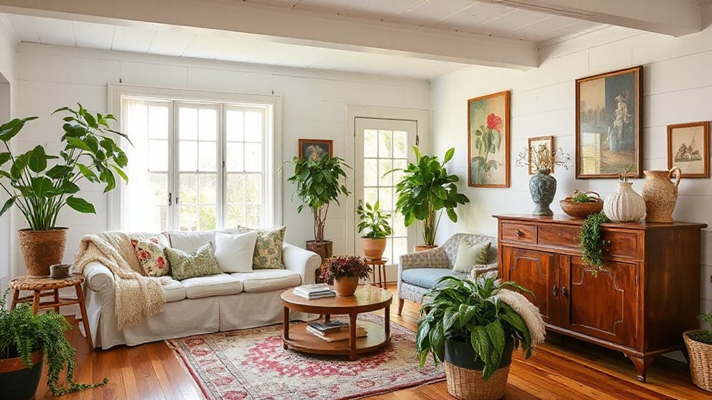 layered cottage core cozy decor