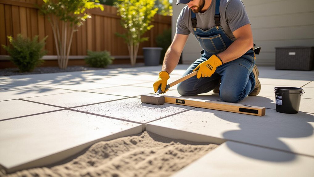 leveling uneven patio slabs