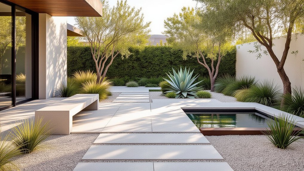 minimalist hardscaping garden design