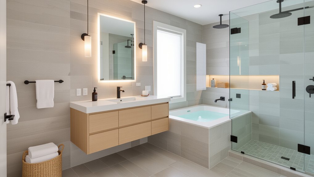 modern spa bathroom finishes