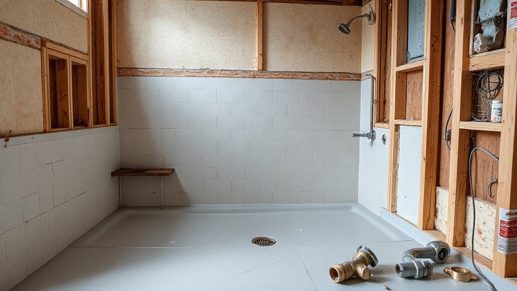 open walls upgrade plumbing