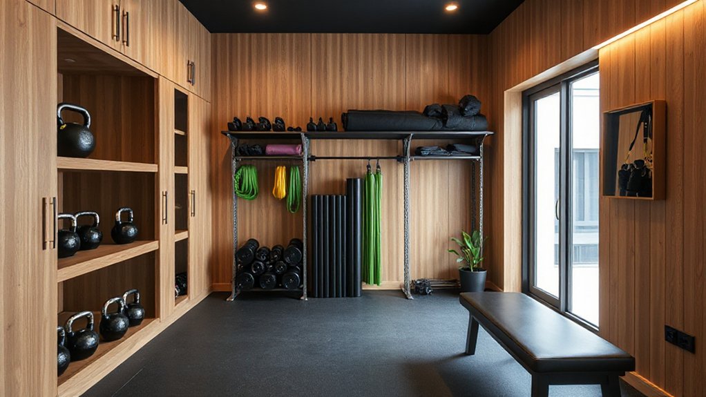 organized accessible workout storage