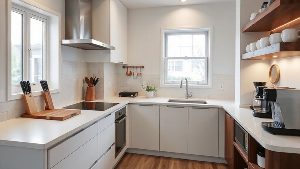 organized kitchen task zones