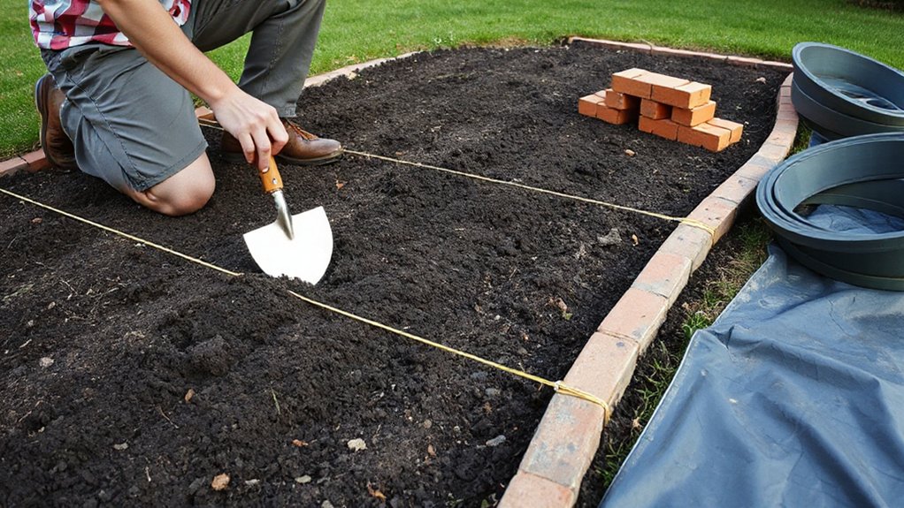 prepare trench for edging
