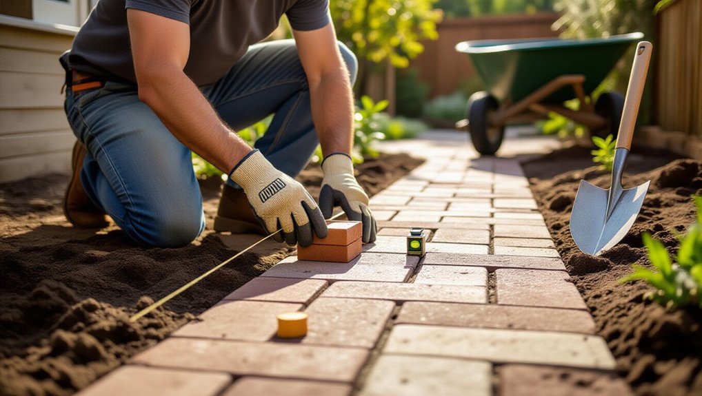 reclaimed materials garden pathway