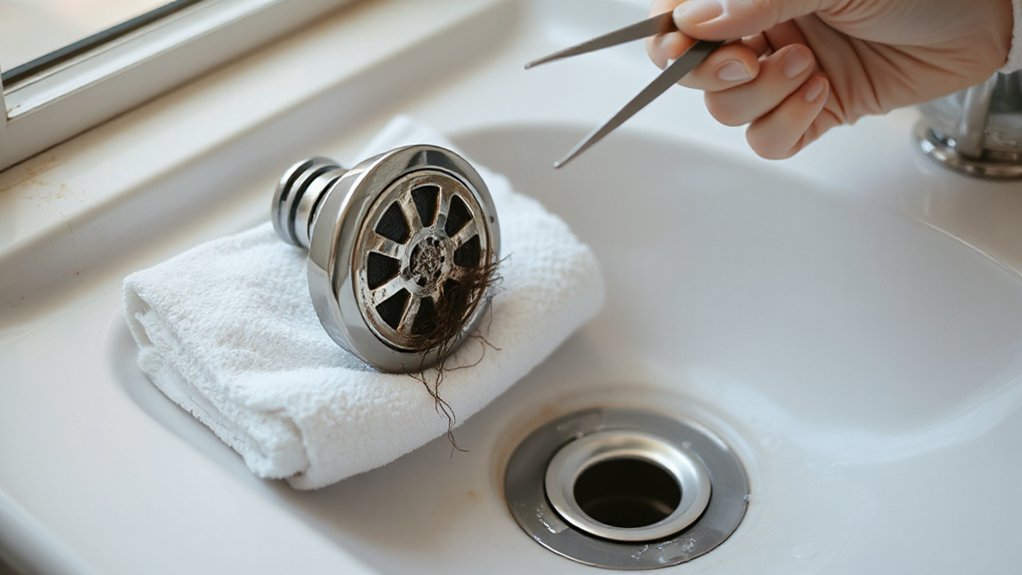 remove stopper and debris
