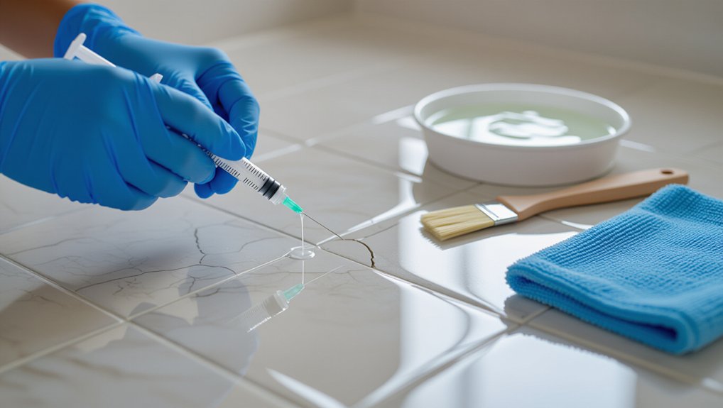repairing cracked bathroom tiles
