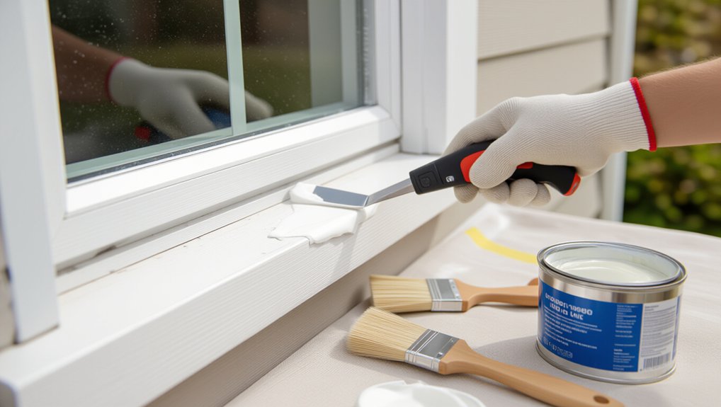 repairing cracked window caulk