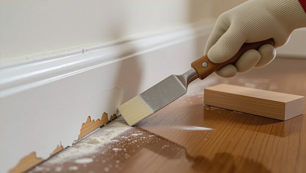 repairing worn skirting boards