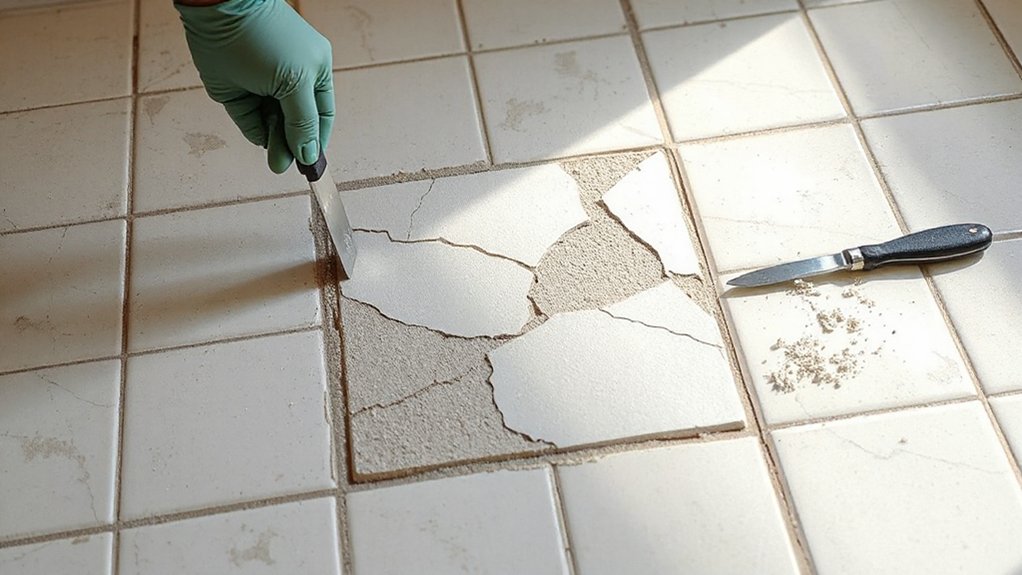 replace cracked bathroom tile