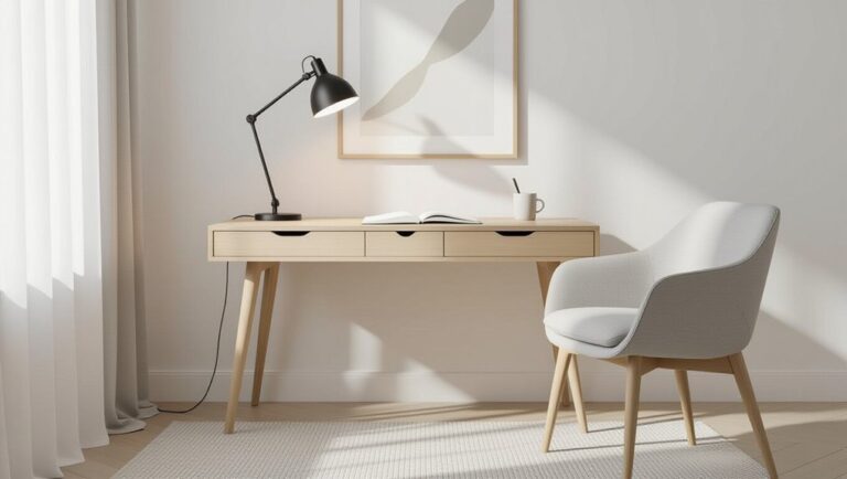 serene minimalist study environment
