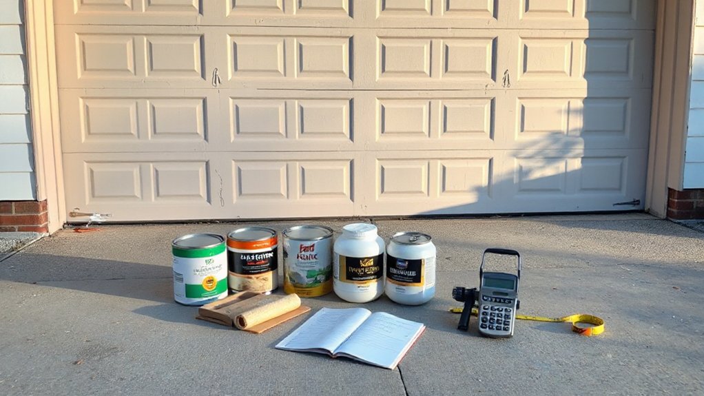 Repainting a faded garage door