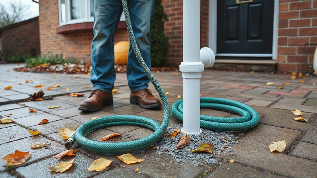 snake downpipe to clear blockage