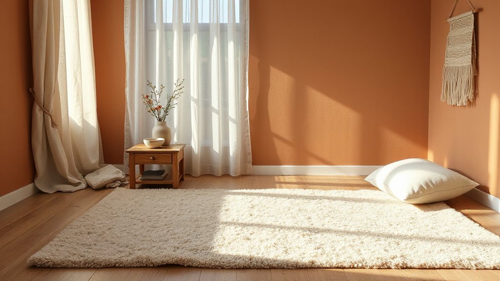 soft sound absorbing meditation rug